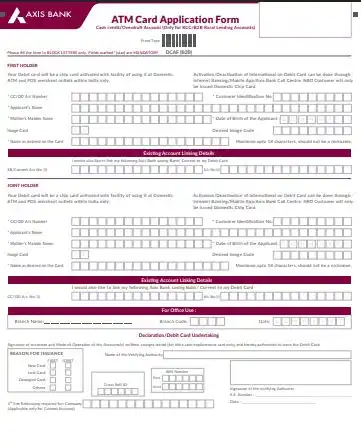 axis bank atm form